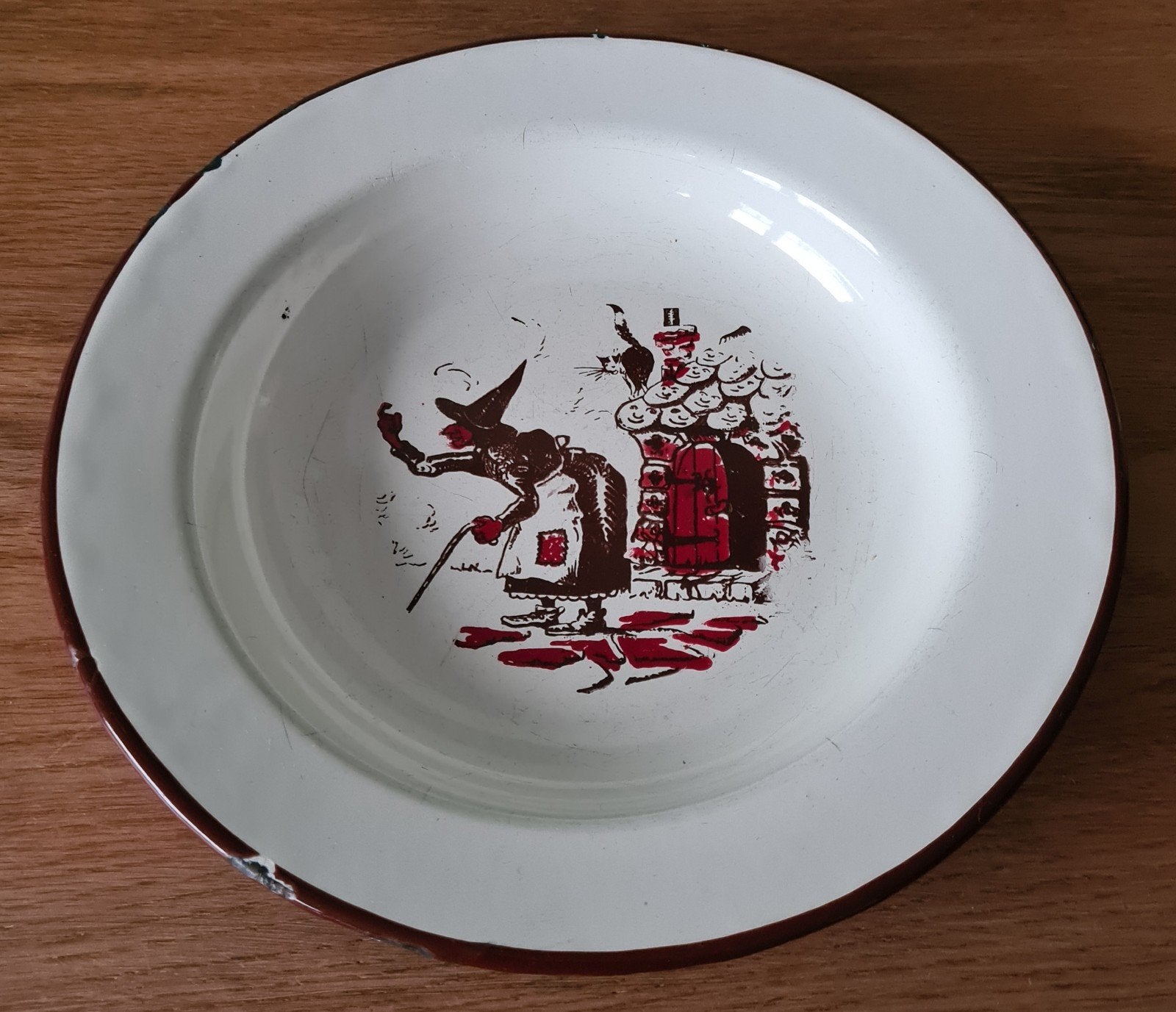 Vintage emaille kinderbordje Hans en Grietje – Jaren 50/60, Ophalen of Verzenden