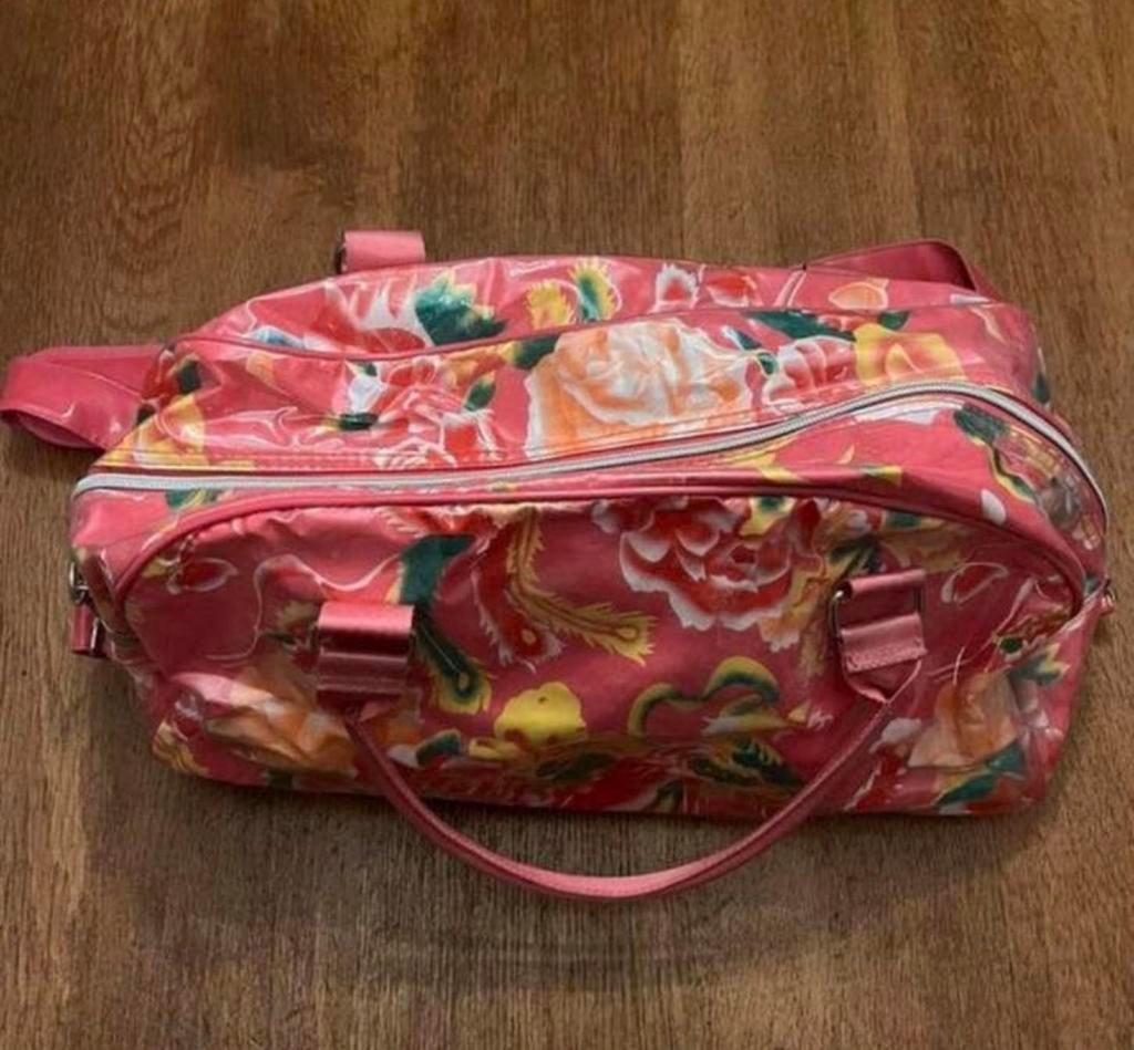 Tas met bloemen roze weekendtas, Sieraden, Tassen en Uiterlijk, Tassen | Reistassen en Weekendtassen, 40 tot 60 cm, 20 tot 30 cm