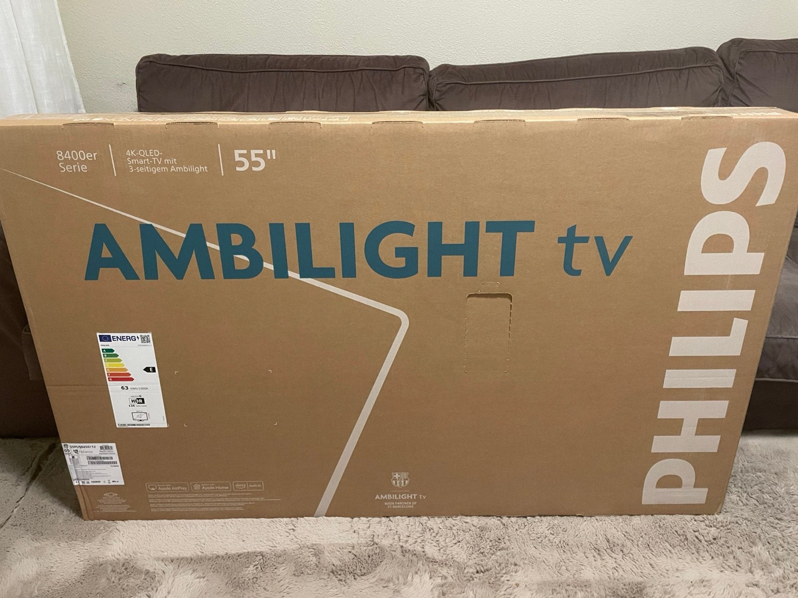 philips tv ambilight 55 inch 8400 gloednieuw, Philips, 50 Hz, Ophalen of Verzenden, Zo goed als nieuw