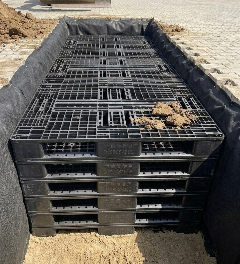 Te koop kunstof plastic pallets paddock infiltratiekrat, Ophalen, Bochten, Pvc, Zo goed als nieuw