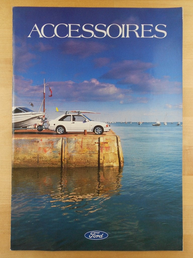 Ford Accessoires Brochure 1988 Escort Sierra Scorpio Fiesta, Ford, Ophalen of Verzenden, Zo goed als nieuw, Ford