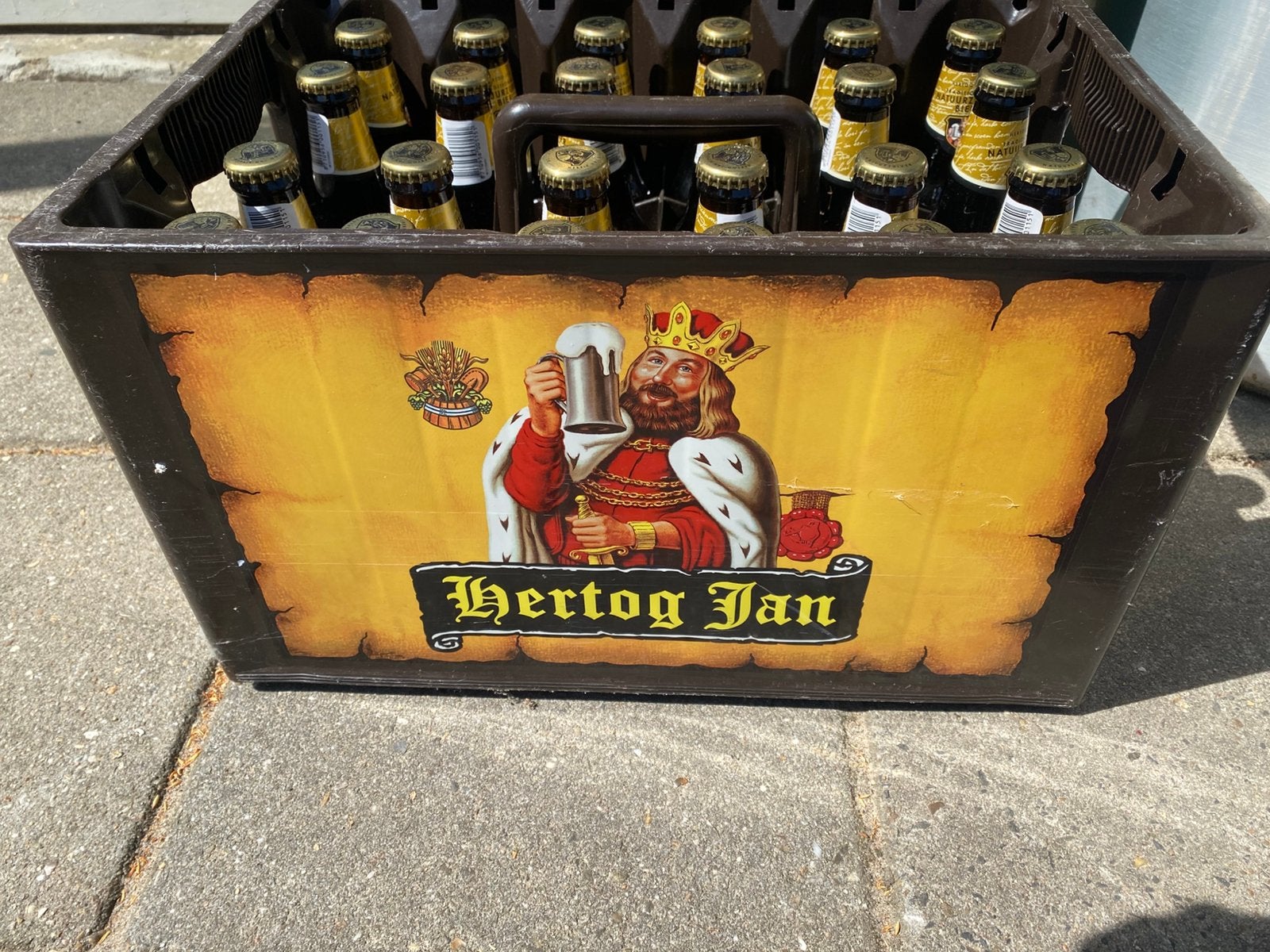 Hertog jan krat bier 24 flesjes, Verzamelen, Biermerken, Ophalen, Zo goed als nieuw, Flesje(s), Hertog Jan