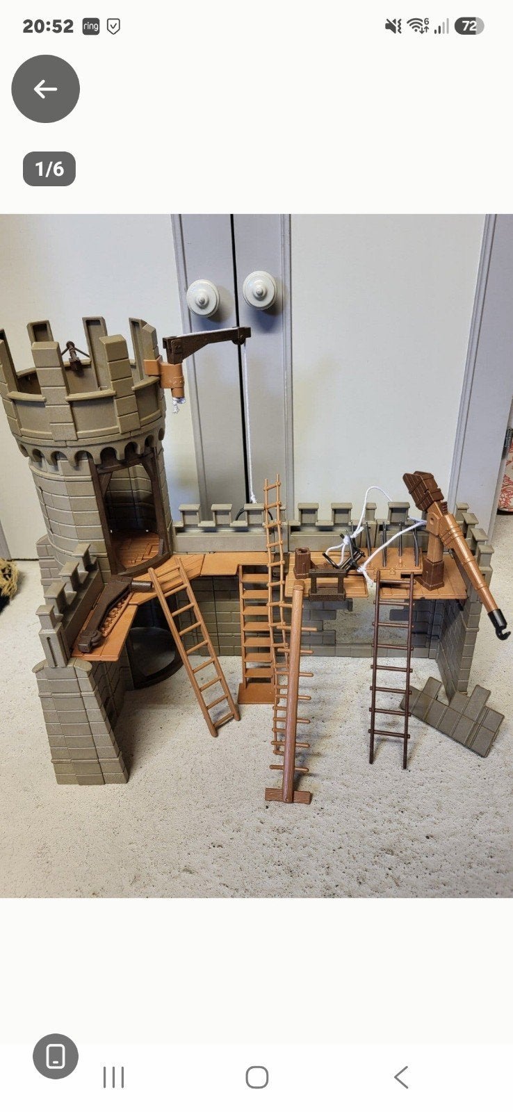 playmobil, kasteel en aanvalstoren, Ophalen
