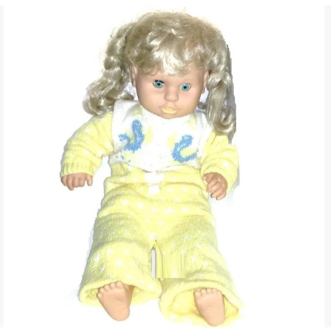 Babypop met mooi lang haar retro antieke vintage Grote pop, Verzamelen, Poppen, Ophalen of Verzenden, Gebruikt, Pop