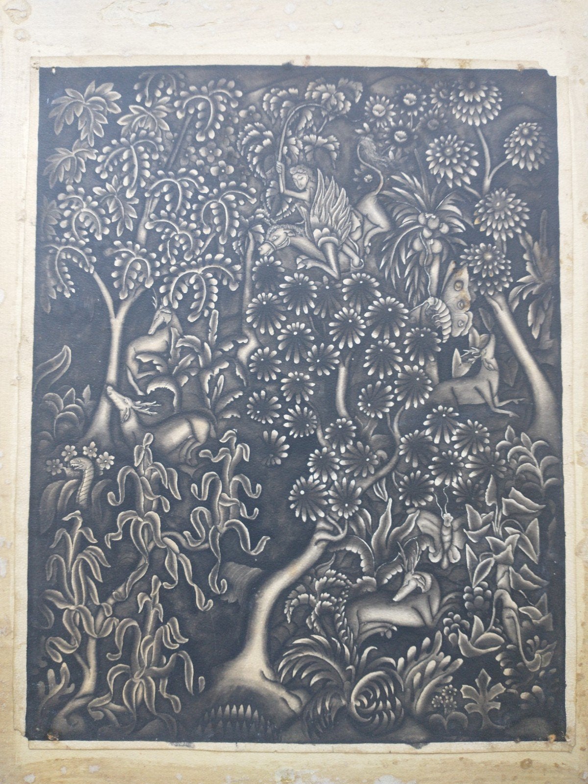 I made Tubuh, Bali, jaren 30, Gouache, Antiek en Kunst, Kunst | Niet-Westerse kunst, Schilderij, Verzenden, Zwart, Indonesië