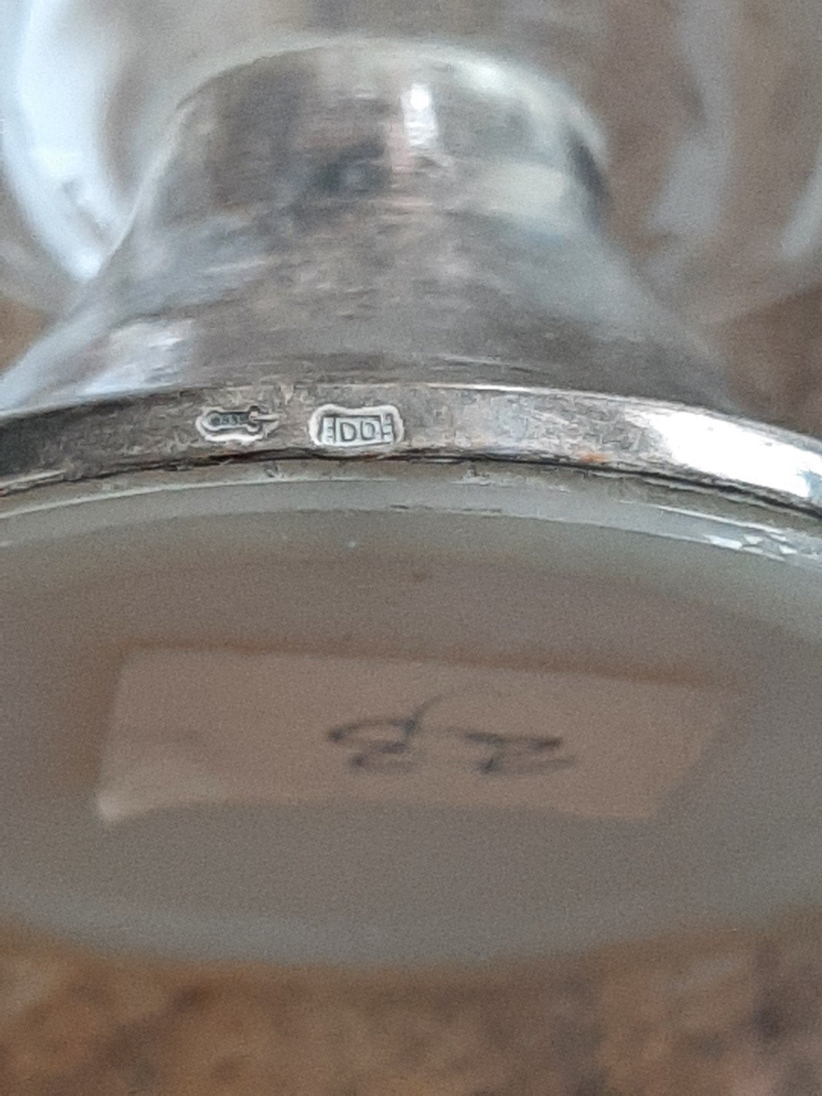 Vintage glaasje op zilveren voet, Verzenden, Zilver