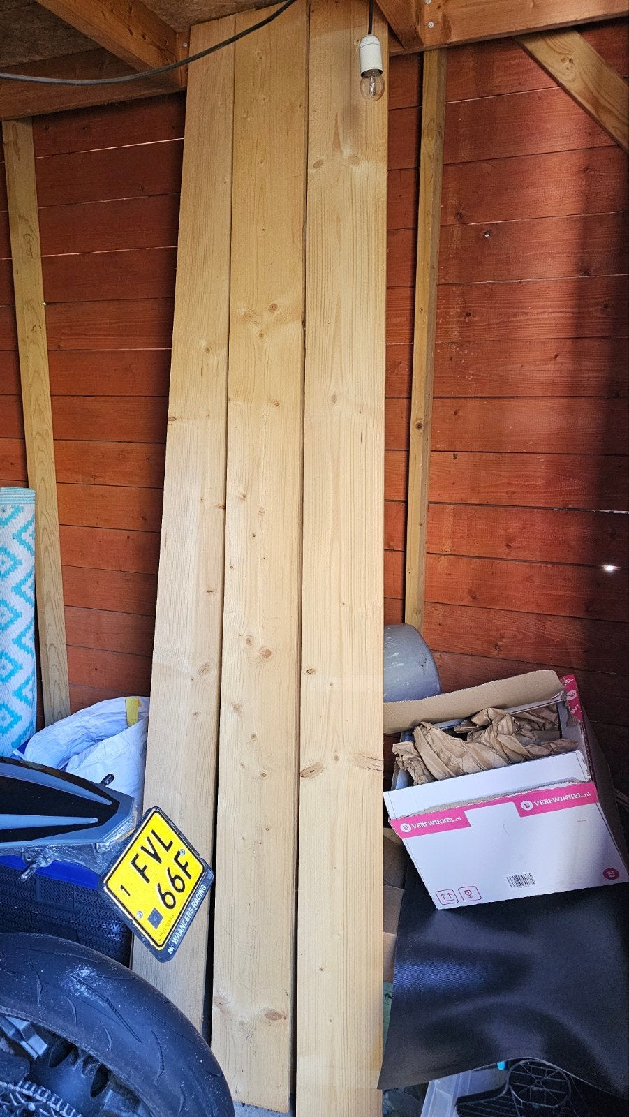 7 Steigerhouten planken - gratis afhalen, Doe-het-zelf en Verbouw, Ophalen, Gebruikt, Plank, Steigerhout