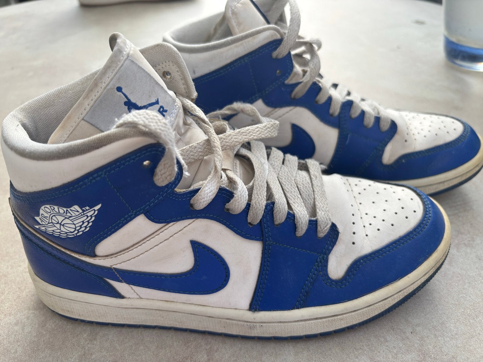 Jordan 1 Mid Kentucky Blue - Maat 39, Blauw, Ophalen of Verzenden, Sneakers of Gympen, Gedragen