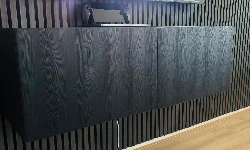 Besta Ikea tvKast zwart., Ophalen, Gebruikt, 100 tot 150 cm, Minder dan 100 cm