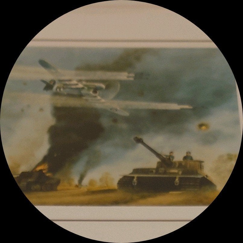 Typhoon Attack  WWII Tanks by Brian Petch ' signed ', Ophalen of Verzenden, Luchtmacht, Engeland, Foto of Poster