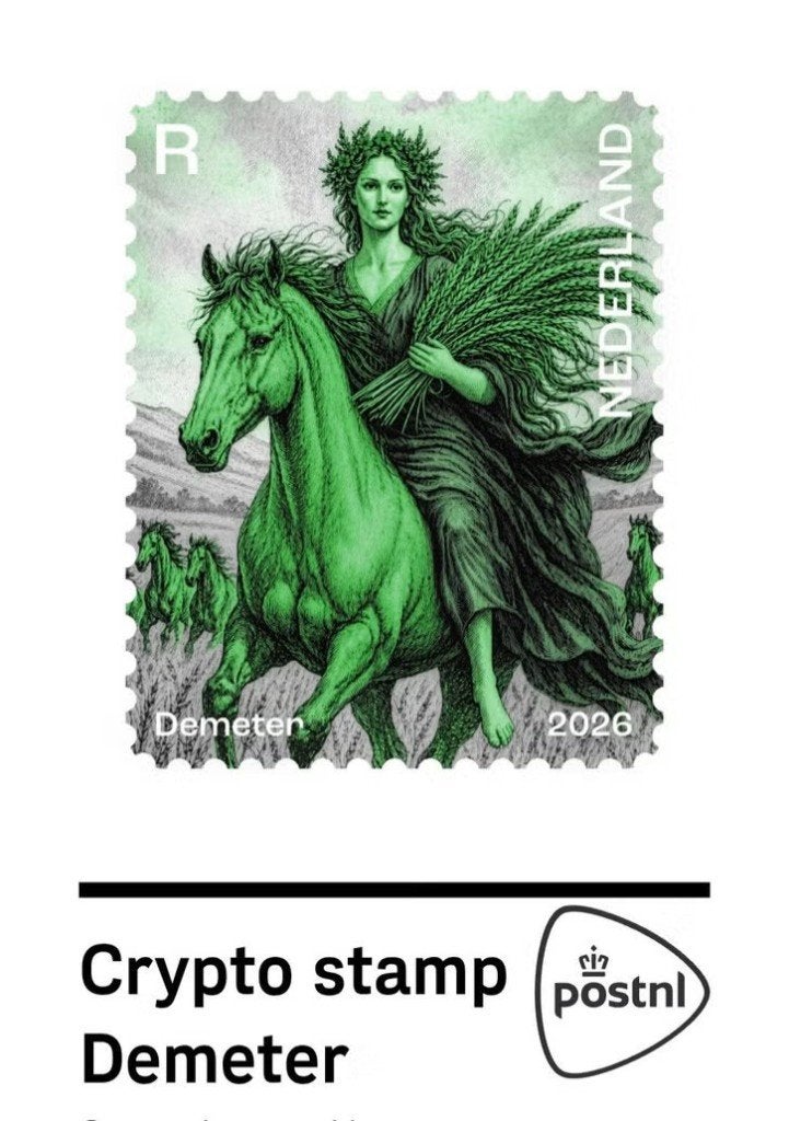 NL crypto zegel 5 - Demeter - groen met NFT, Ophalen, Na 1940, Postfris