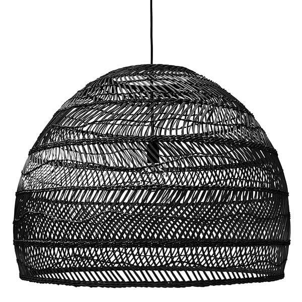 HKliving Wicker hanglamp L - zwart, Huis en Inrichting, Lampen | Hanglampen, Zo goed als nieuw, Minder dan 50 cm, Ophalen