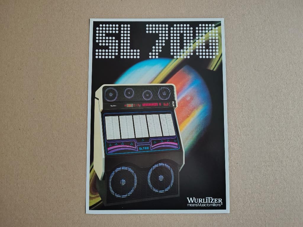 Flyer: Wurlitzer SL700 (1987) jukebox, Verzenden, Gebruikt, 1950 tot 1960, Seeburg