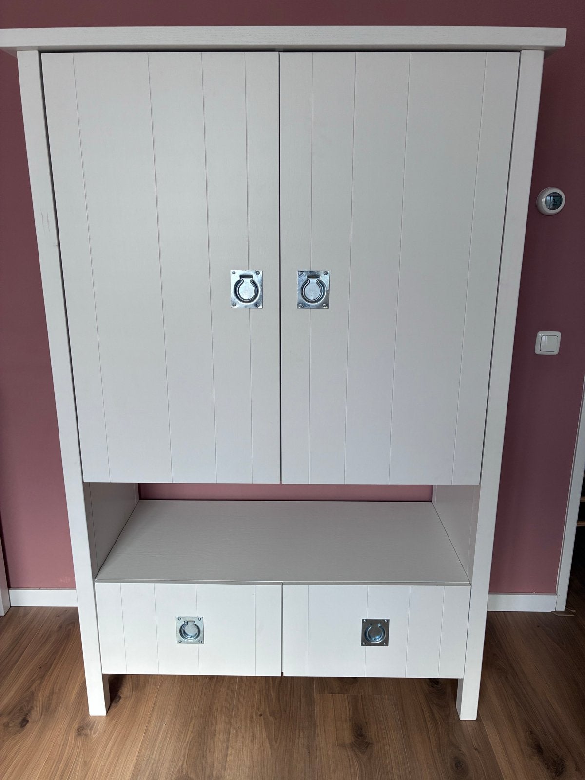 Babykamer witte Kledingkast en Commode Set, Ophalen, Kast, 50 tot 70 cm, 105 cm of meer