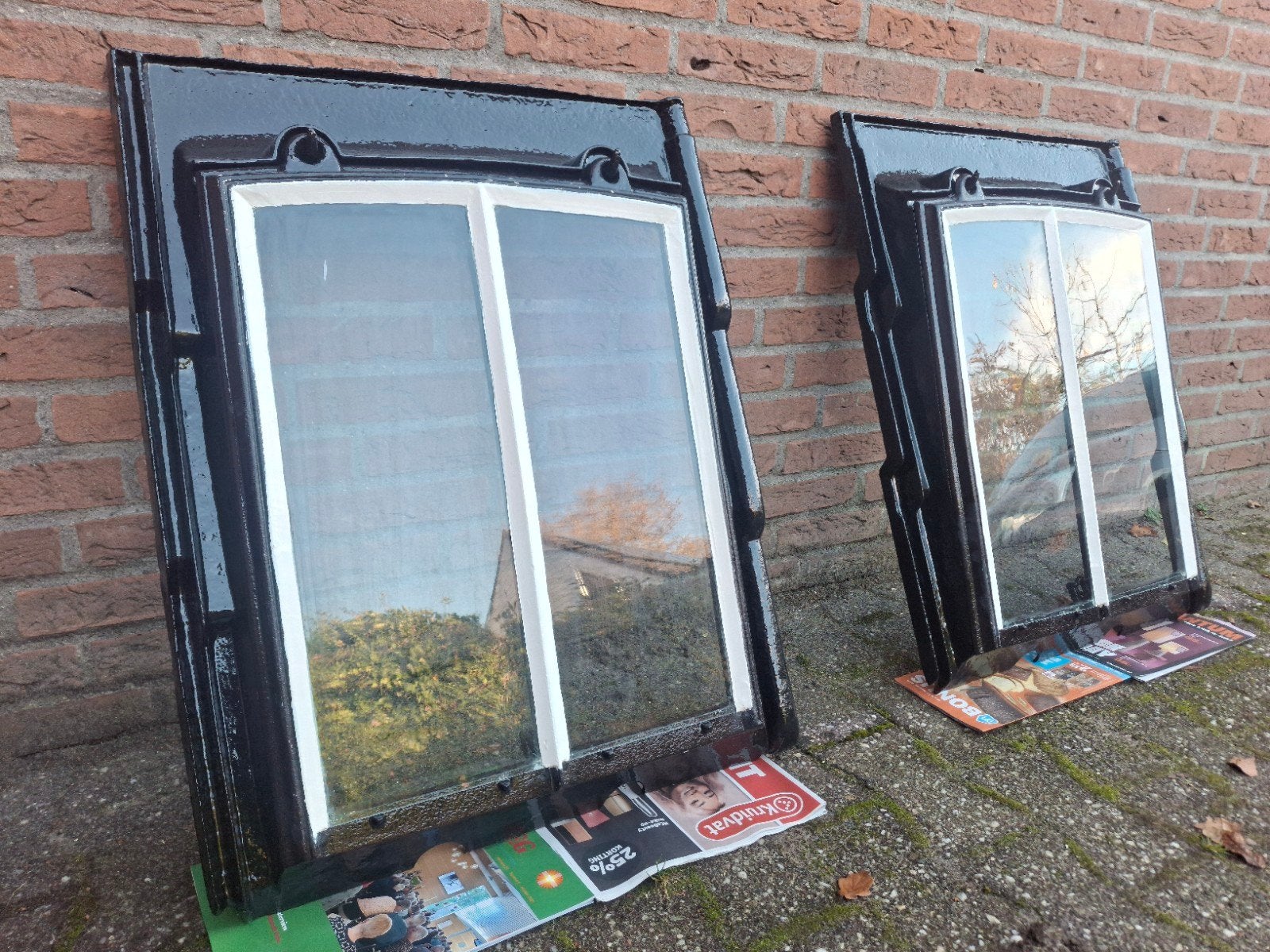Dakramen gietijzer glas stopverf gestraald primer en gelakt, Ophalen, Gebruikt, Minder dan 75 cm, Overige typen