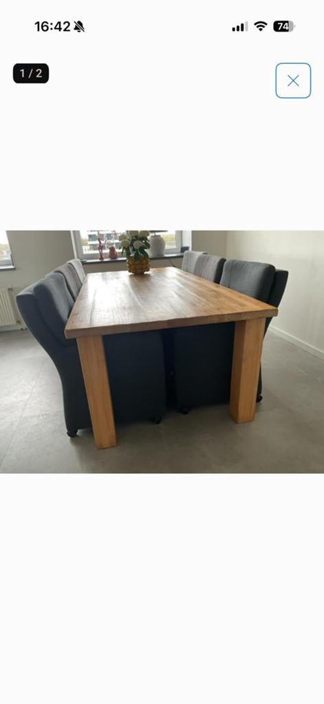 Prachtige eettafel, Huis en Inrichting, Tafels | Eettafels, Ophalen, 100 tot 150 cm, 200 cm of meer, Zo goed als nieuw