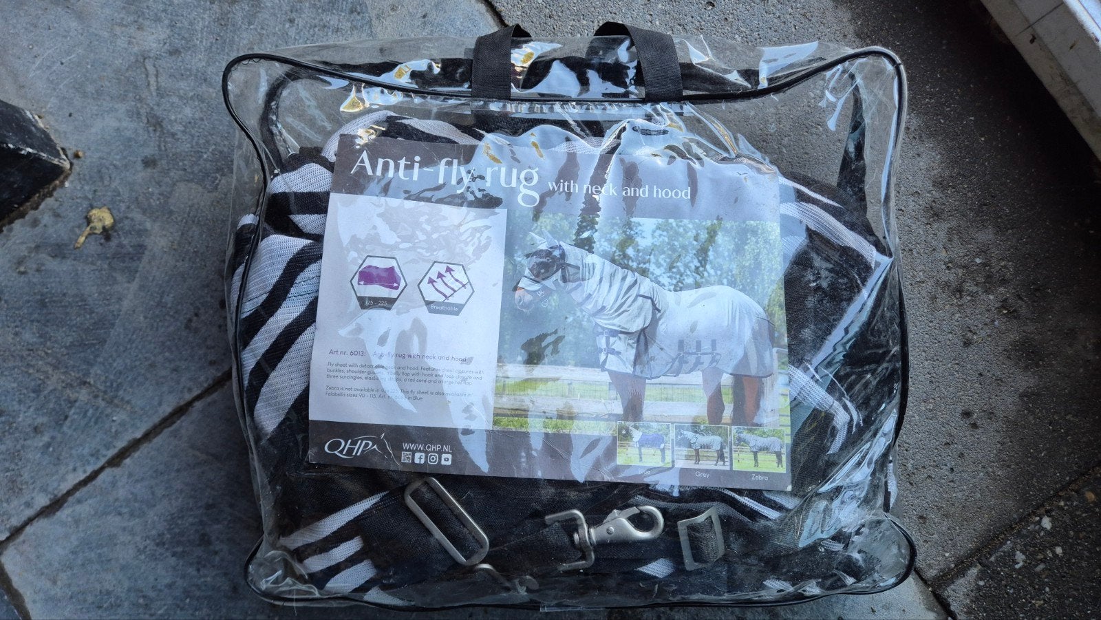 Zebra vliegendeken met afneembare hals + vliegenmasker, Dieren en Toebehoren, Paarden en Pony's | Dekens en Dekjes, Vliegendeken