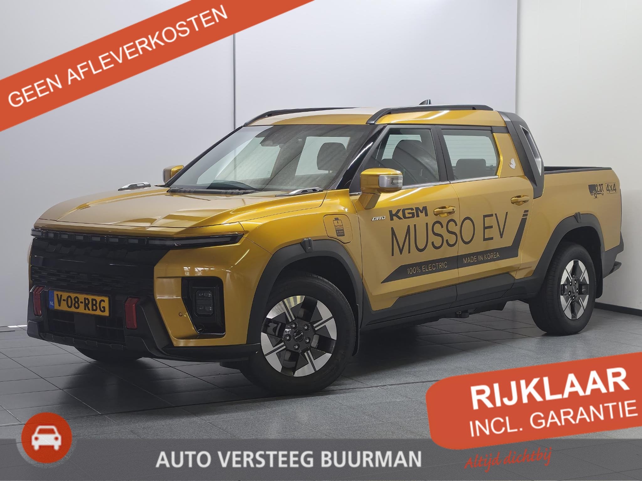KGM Musso EV Platinum 80.6 kWh 4WD, 2300 KG Trekgewicht, Lux, Auto's, Overige Auto's, Zwart, 2260 kg, Origineel Nederlands, Parkeercamera