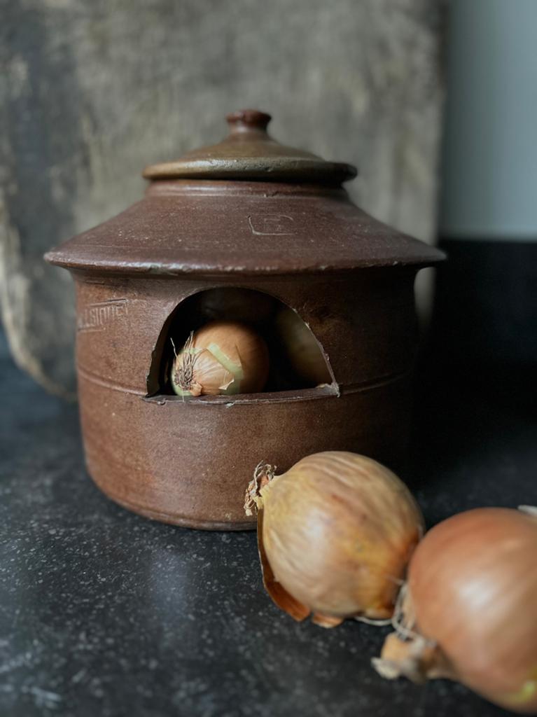 Oude voerderpot waterpot duiven/kippen brocante aardewerk, Ophalen of Verzenden