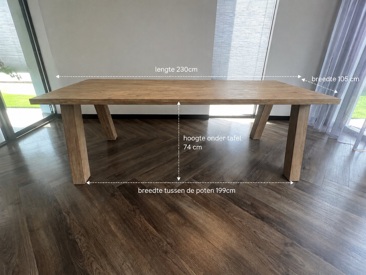 Mooie grote eettafel, Huis en Inrichting, Ophalen, 200 cm of meer, 50 tot 100 cm, Zo goed als nieuw