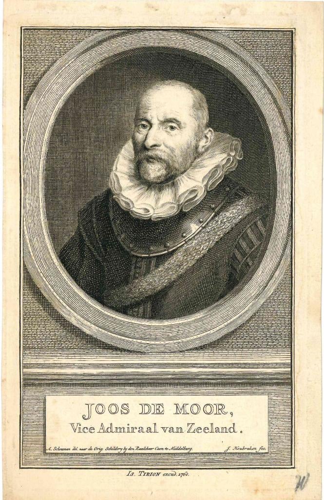 17 Gravure/ Ets Jacobus Houbraken van Jos de Moor - 1760, Antiek en Kunst, Kunst | Etsen en Gravures, Ophalen of Verzenden