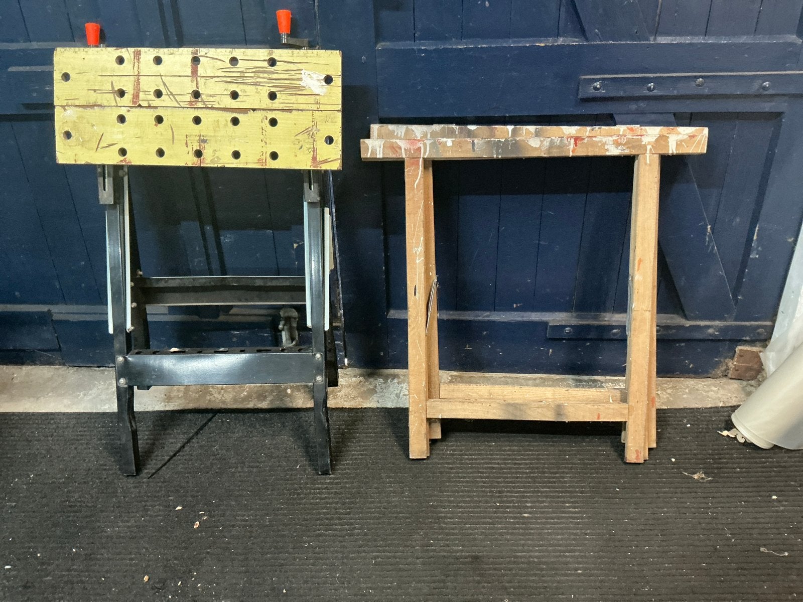 Werkbank en schraag - Gebruikt, Doe-het-zelf en Verbouw, Werkbanken, Ophalen, Gebruikt, 70 tot 120 cm, Bankschroef