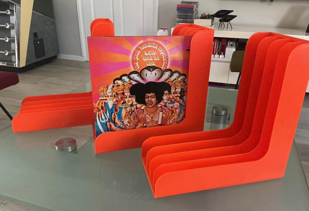 Vintage Platenhouder 3 stuks Oranje, Ophalen of Verzenden, Huis en Inrichting