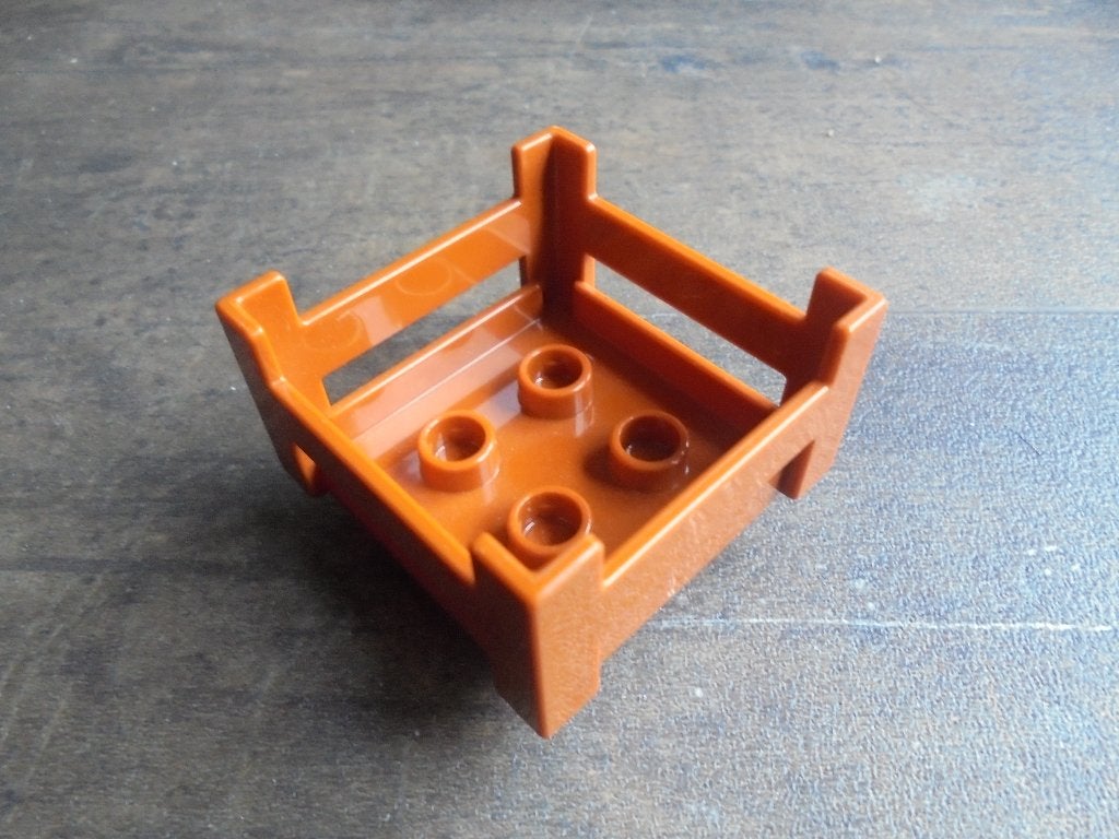Lego Duplo Container Wooden-Style Crate (zie foto's) 28, Ophalen of Verzenden, Gebruikt, Losse stenen, Duplo