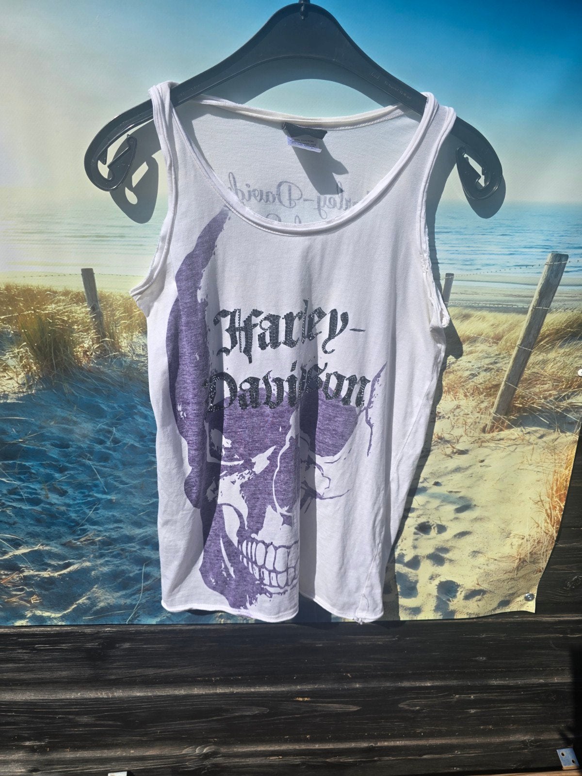 Harley-Davidson tanktop met schedelprint - Maat S, Wit, Ophalen of Verzenden, Gedragen, Harley-Davidson