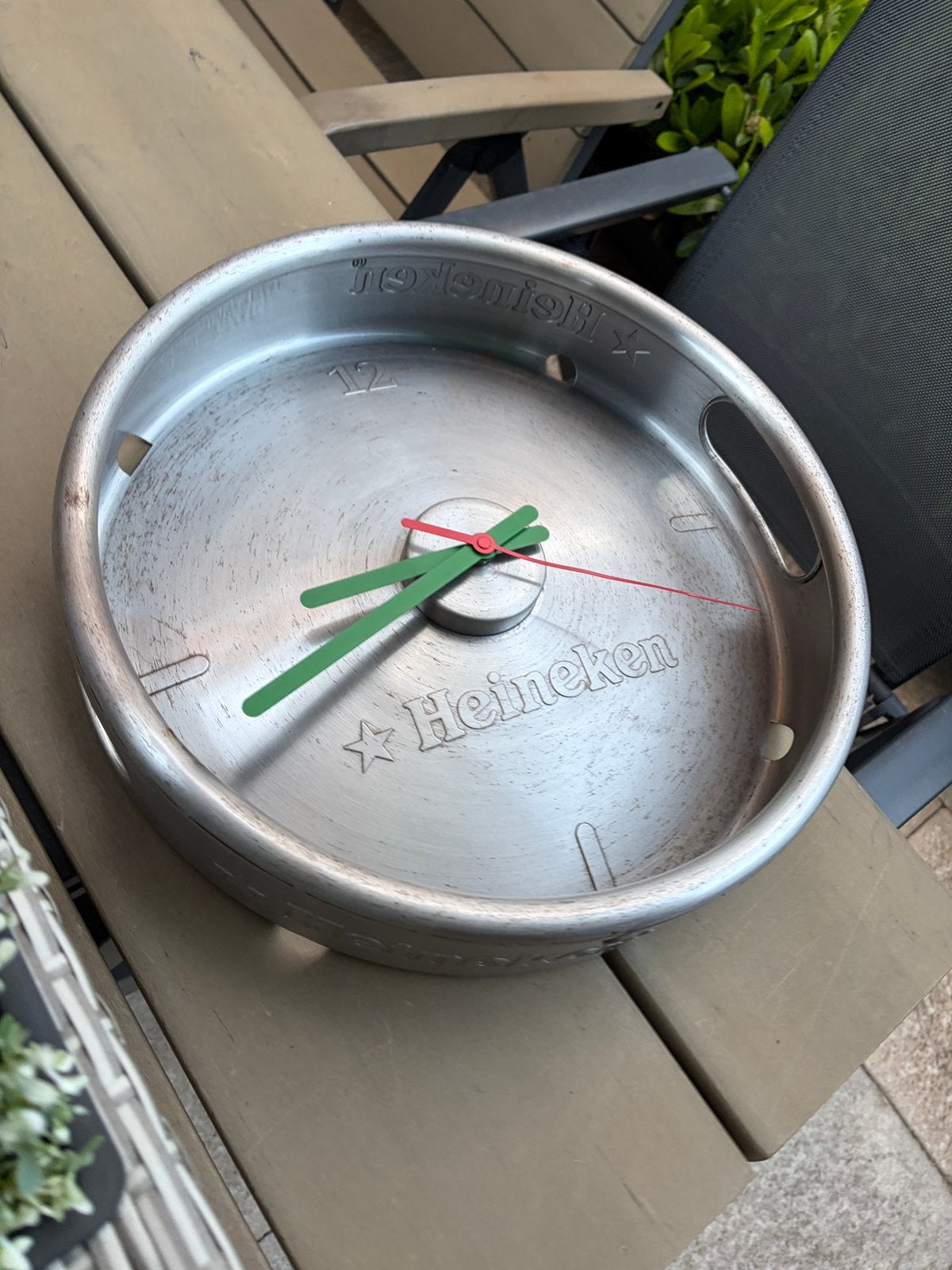 Metale fustklok van Heineken (geen 100 maar 70€), Ophalen of Verzenden, Zo goed als nieuw