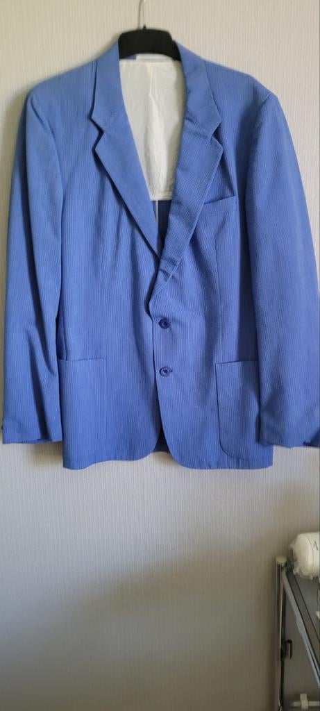 Van Gils vintage herencolbert maat M,jeansblauw streepje., Ophalen of Verzenden, Gedragen, Maat 52/54 (L)