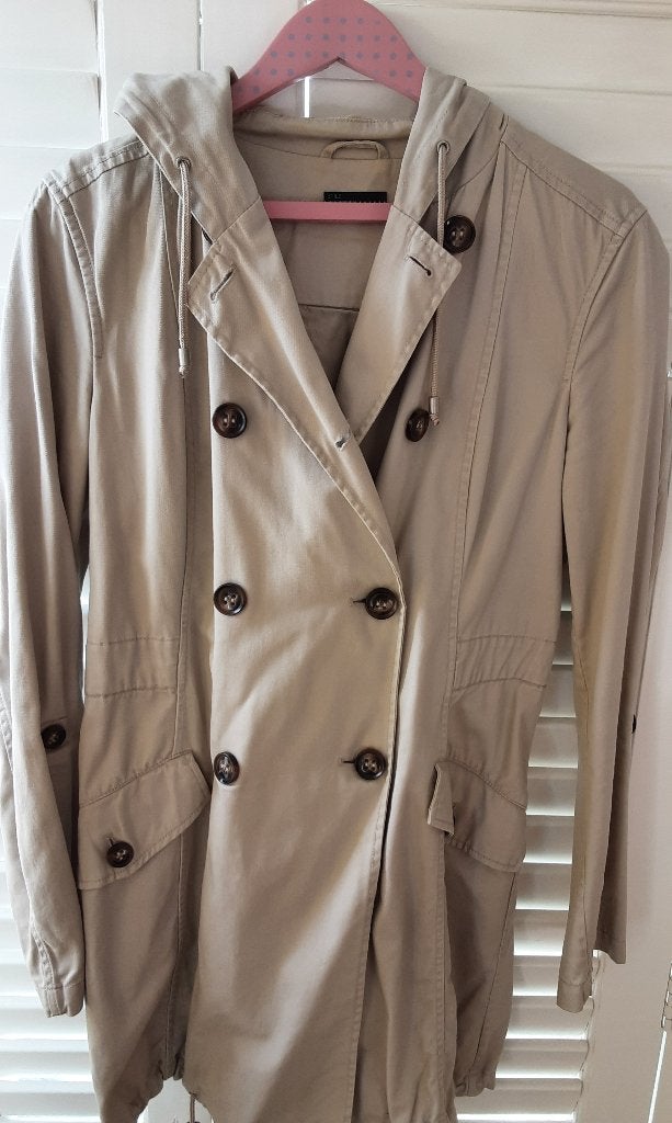 Benetton parka met capuchon, katoen, zandkleur, Verzenden, Benetton, Beige, Maat 42/44 (L)