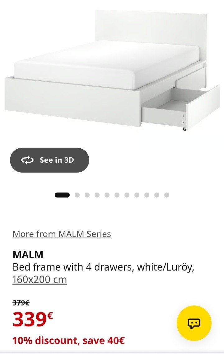 BROWN Malm bed 160x200 cm, Ophalen, Gebruikt, Bruin, Tweepersoons