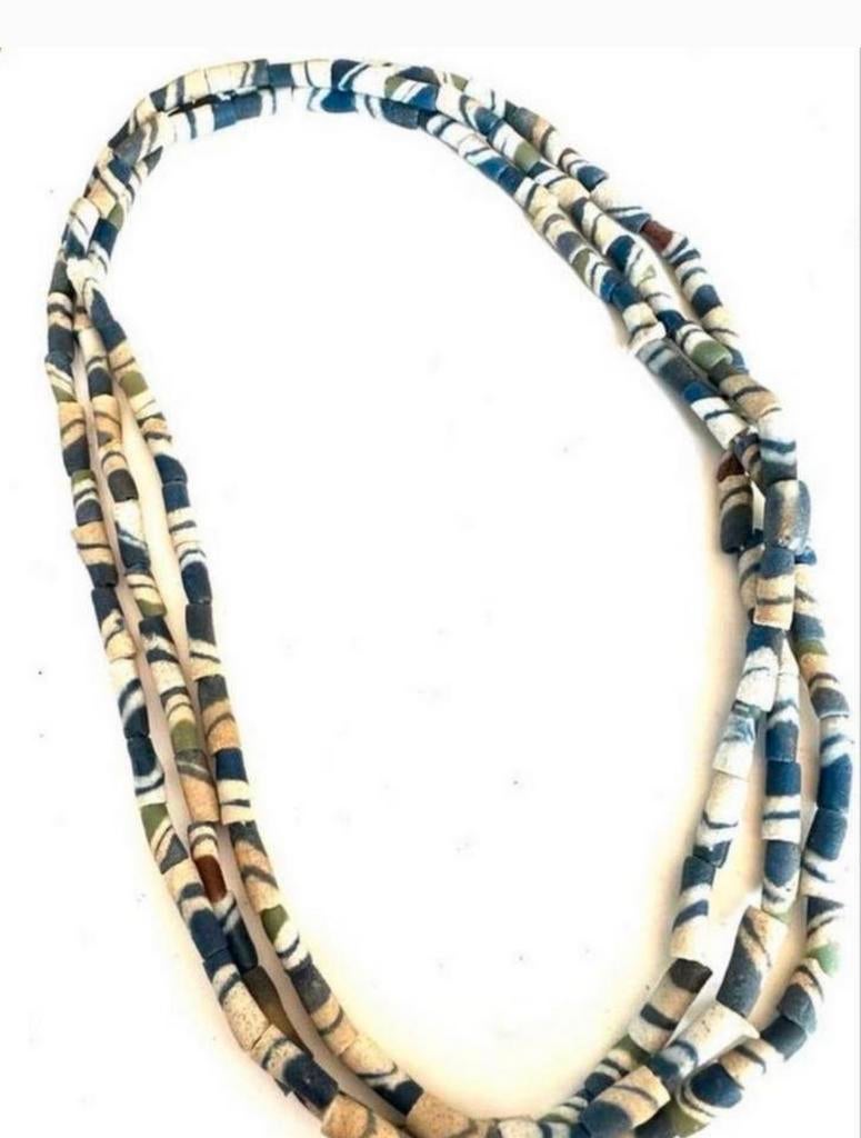 Vintage Afrikaans glas kralen ketting, Verzenden, Gebruikt, Overige kleuren, Overige materialen