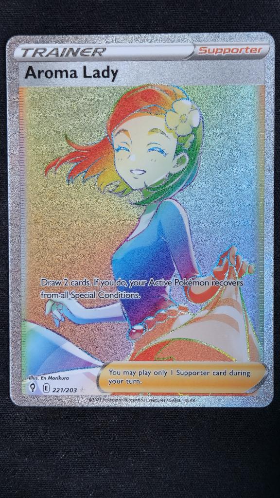 Aroma Lady (EVS 221/203) Pokémon kaart, Ophalen of Verzenden, Zo goed als nieuw, Losse kaart