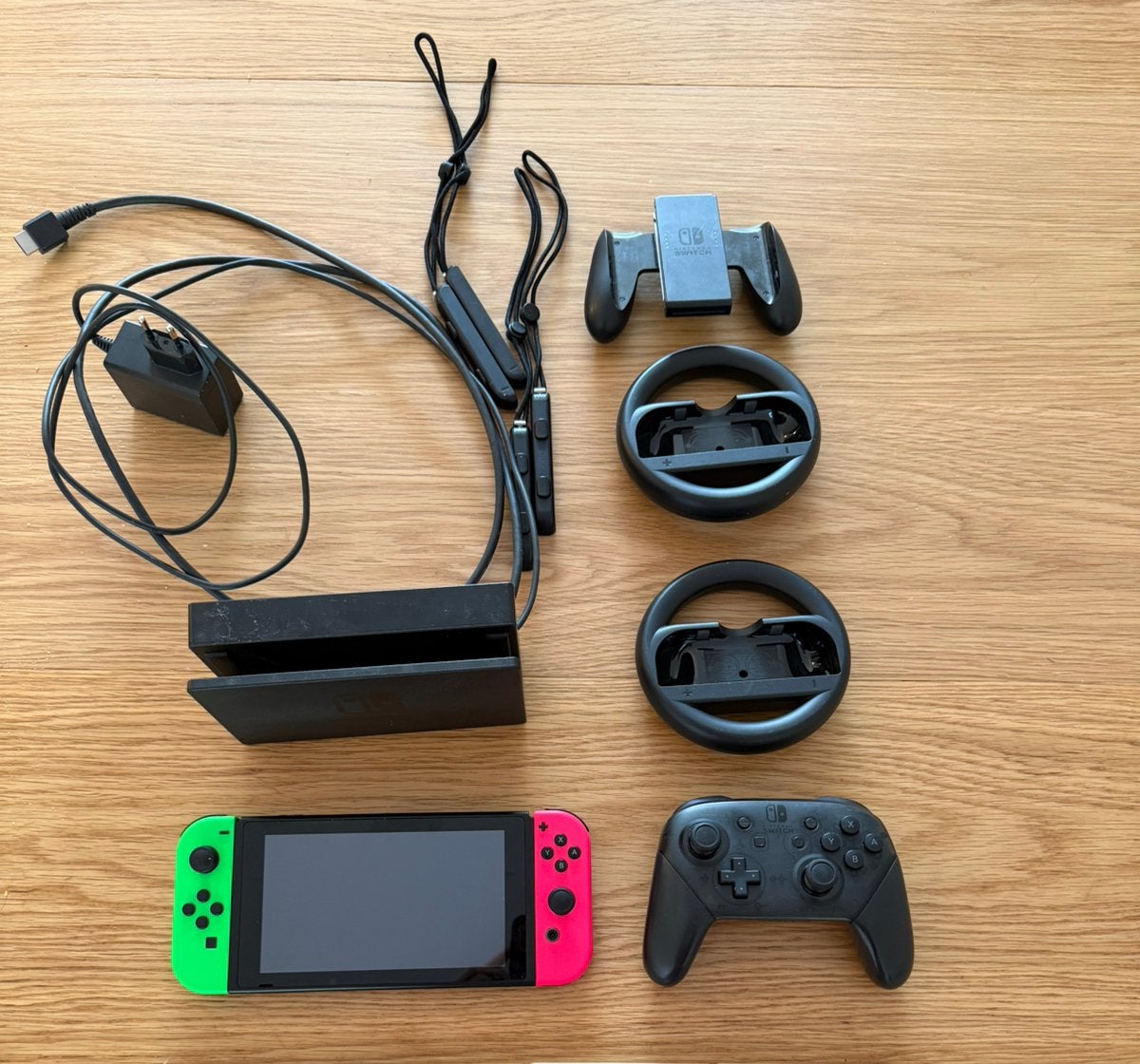 Nintendo Switch V1 met extra controller en stuurtjes, Spelcomputers en Games, Ophalen of Verzenden, Gebruikt, Switch Original