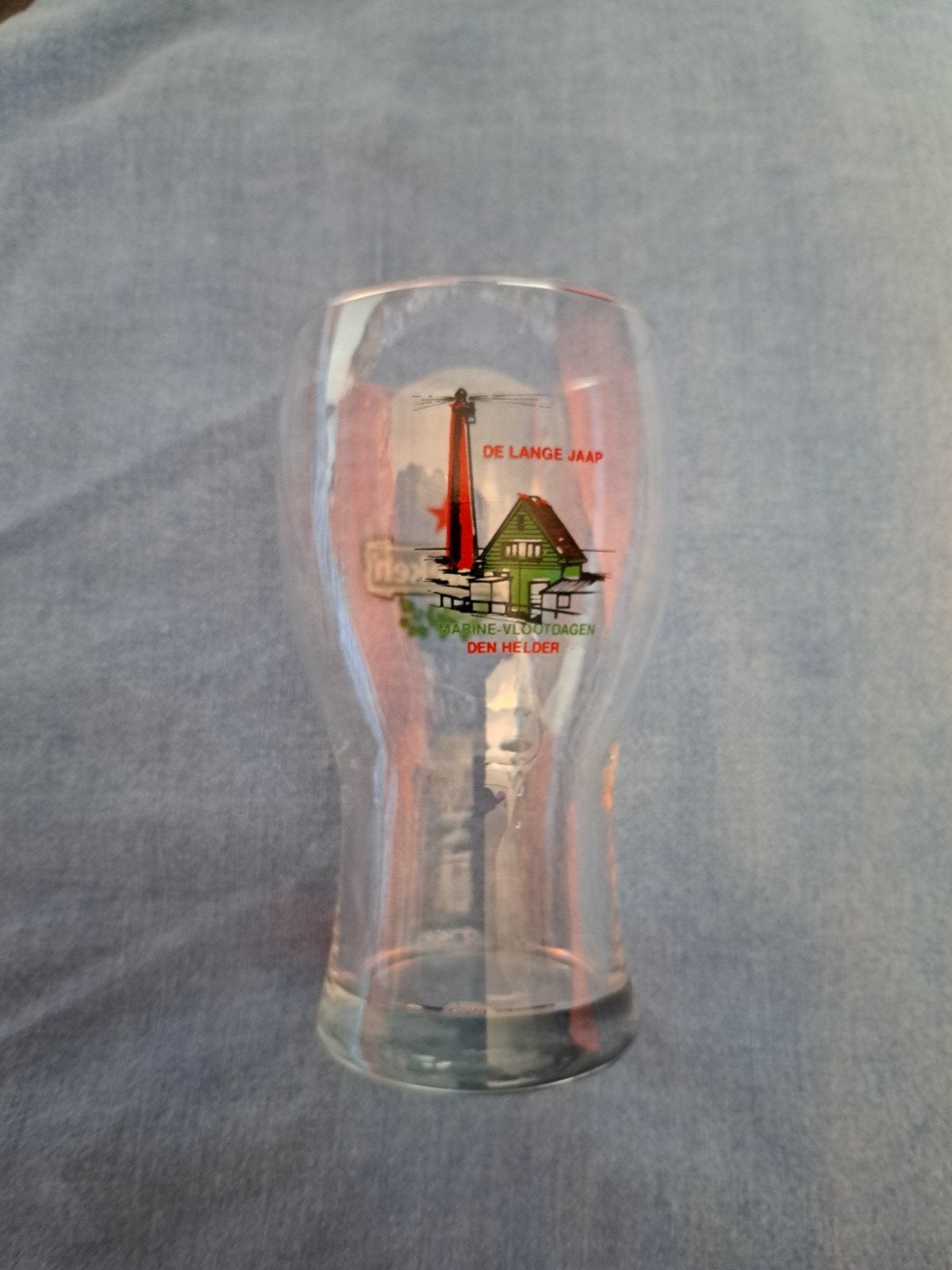 Heineken bierglas met 'De Lange Jaap' opdruk, Ophalen of Verzenden, Zo goed als nieuw, Glas of Glazen, Heineken