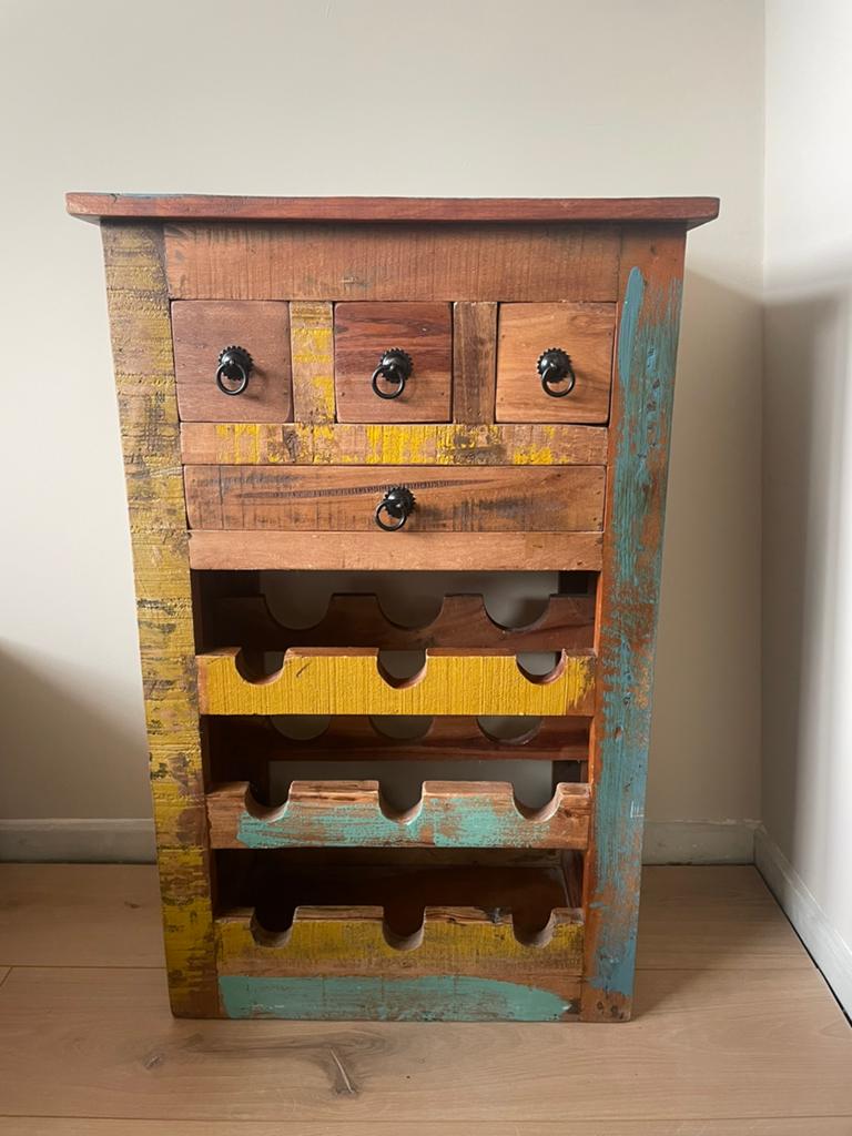Wijnkastje, Huis en Inrichting, Ophalen, Gebruikt, Hout, Minder dan 50 cm