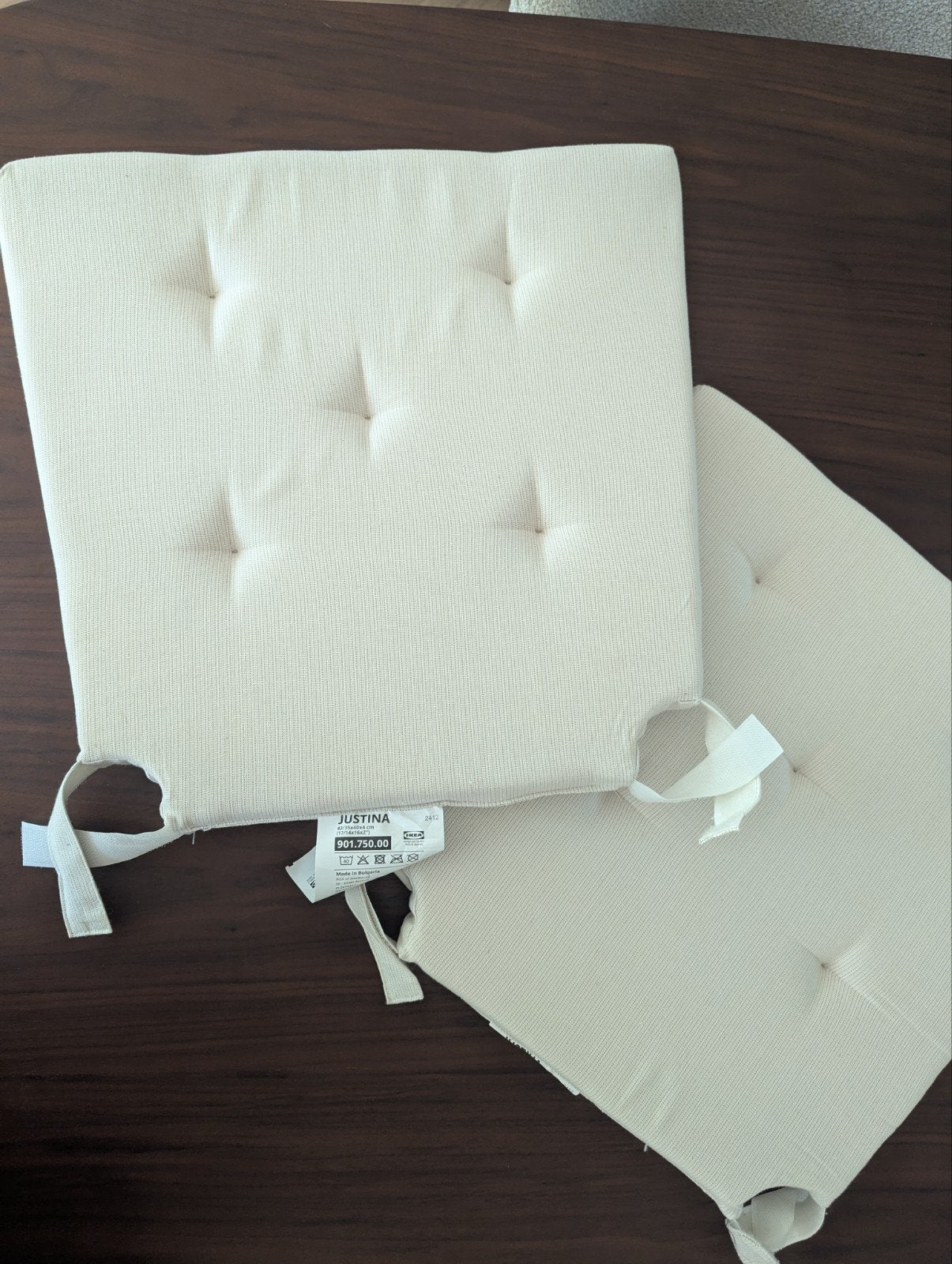 Twee nieuwe IKEA Justina zitkussens, Geschikt voor buiten, Beige, IKEA, Vierkant