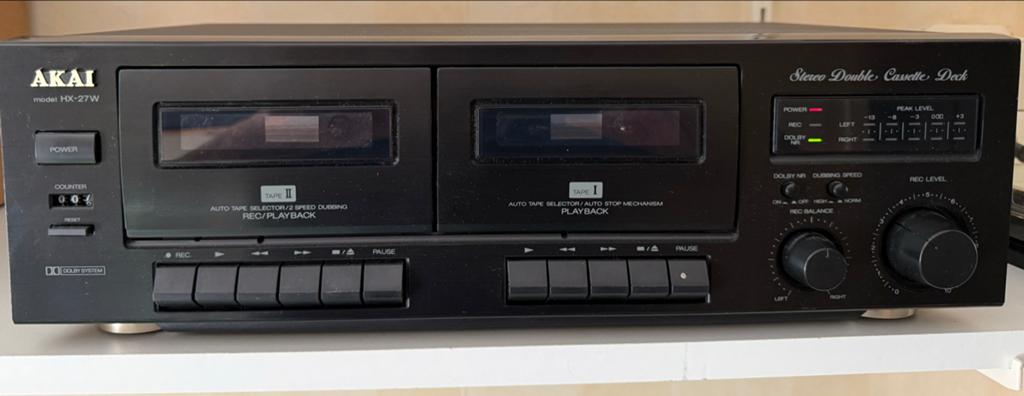 Akai HX-27W Stereo Dubbel Cassettedeck, Ophalen of Verzenden, Dubbel, Akai, High speed dubbing