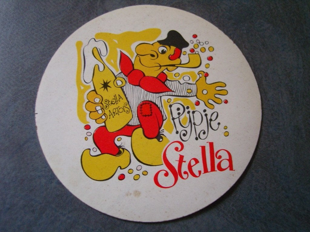 sticker Stella Artois Pijpje Stella  Bier Pils Carnaval, Ophalen, Zo goed als nieuw