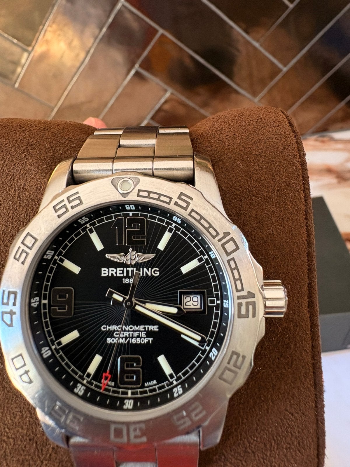 Breitling Colt 44 compleet !, Ophalen, Zo goed als nieuw, Staal, Breitling