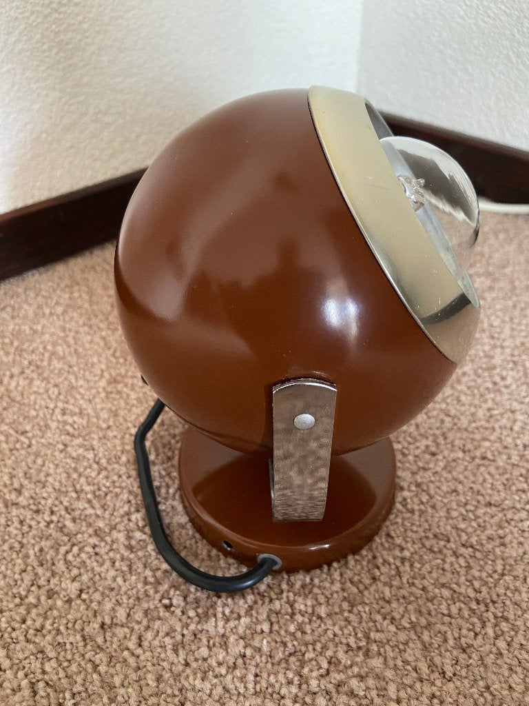 Vintage Eyeball wandlamp -Herda ? bruin jaren 70, Ophalen of Verzenden, Gebruikt, Metaal