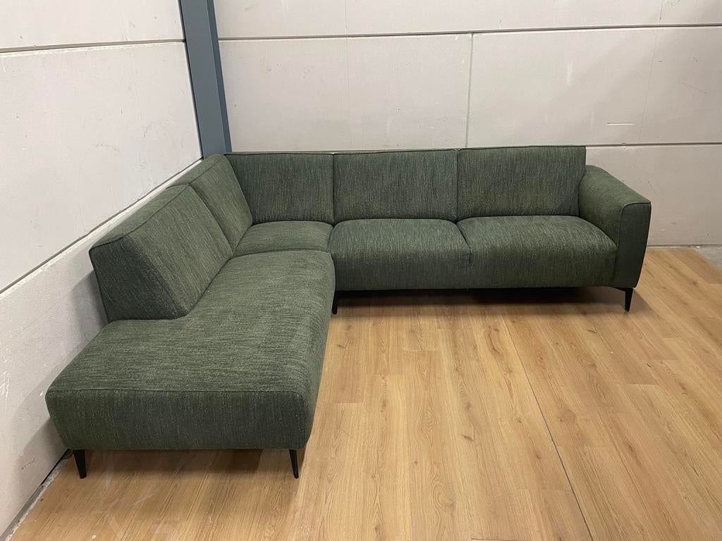 Mooie luxe groene MONTEL hoekbank - GEREINIGD!!!