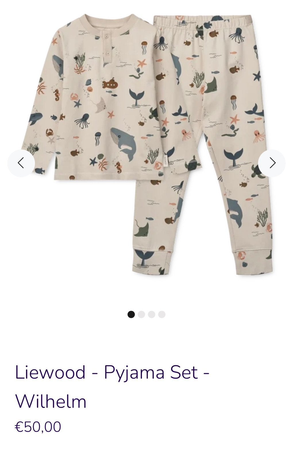 Liewood organic cotton pyjama set – 104, Ophalen of Verzenden, Zo goed als nieuw, Meisje, Nacht- of Onderkleding