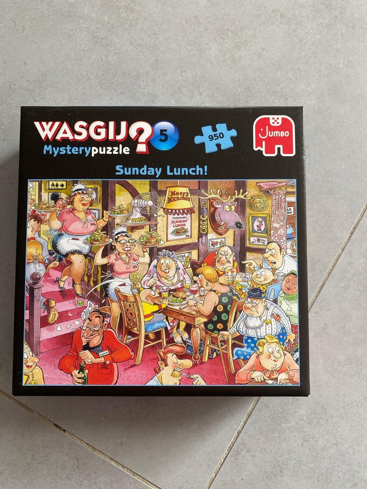 WASGIJ? Mysterypuzzel 5 Sunday Lunch! 950 stukjes, Ophalen of Verzenden, 500 t/m 1500 stukjes, Zo goed als nieuw, Legpuzzel