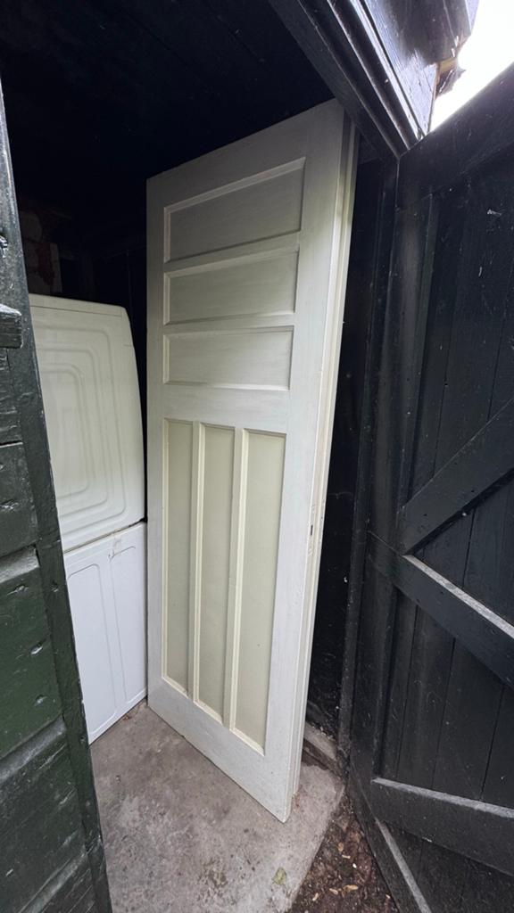 Witte binnendeur met panelen en sleutel, Doe-het-zelf en Verbouw, Deuren en Horren, Ophalen, Gebruikt, Minder dan 80 cm, Binnendeur