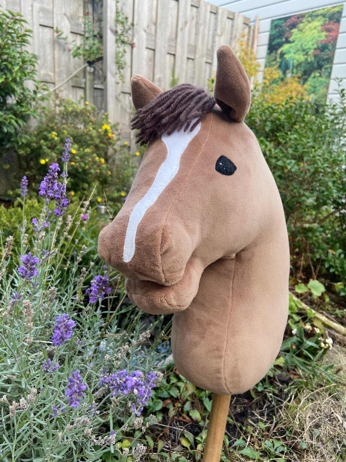 🪶🌼🌿BRUINE HOBBYHORSE met tuig🌿🌼🪶, Hobby en Vrije tijd, Ophalen of Verzenden, Gebruikt
