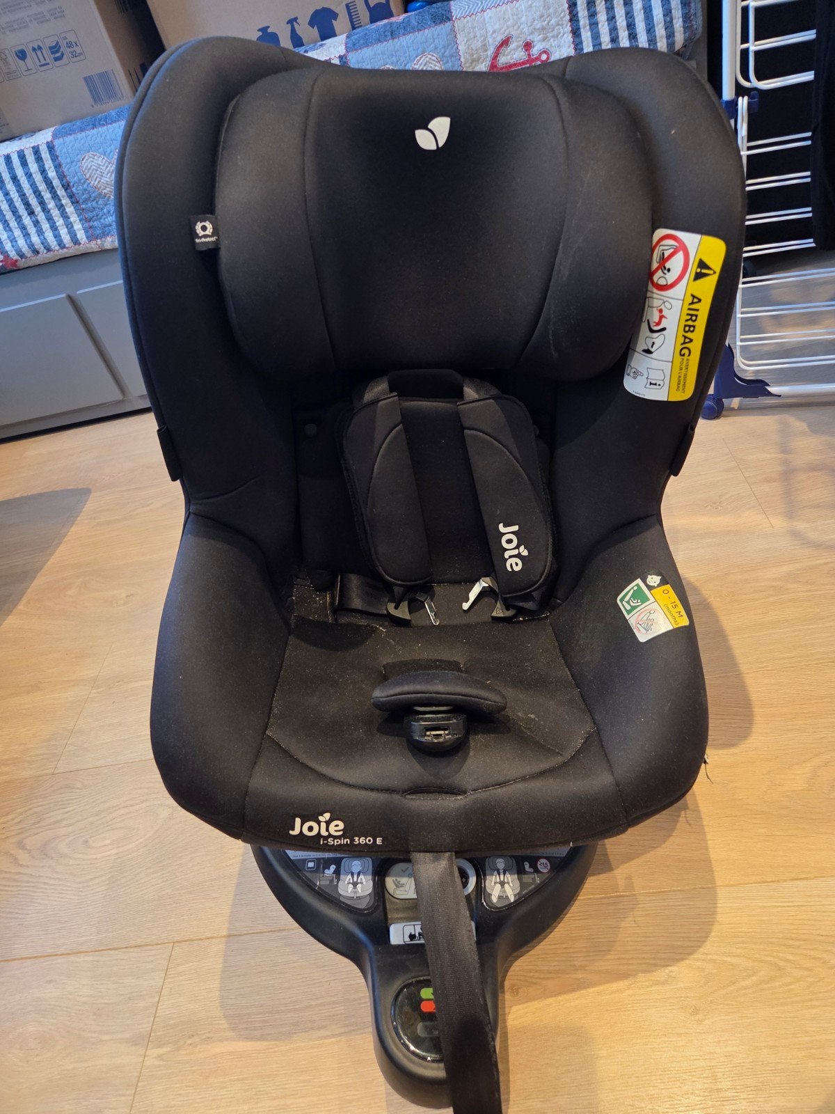 Joie i-Spin 360 E autostoel - Zwart, Kinderen en Baby's, Autostoeltjes, Verstelbare rugleuning, Gebruikt, 0 t/m 18 kg, Isofix
