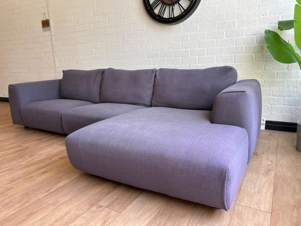 Moderne Hoekbank met Chaiselongue - Lila Stof, 250 tot 300 cm, Luxe, Hoekbank, Ophalen of Verzenden